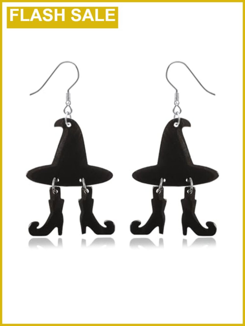 Acrylic Witch Hat Boots Dangle Earrings Halloween Costume Jewelry
